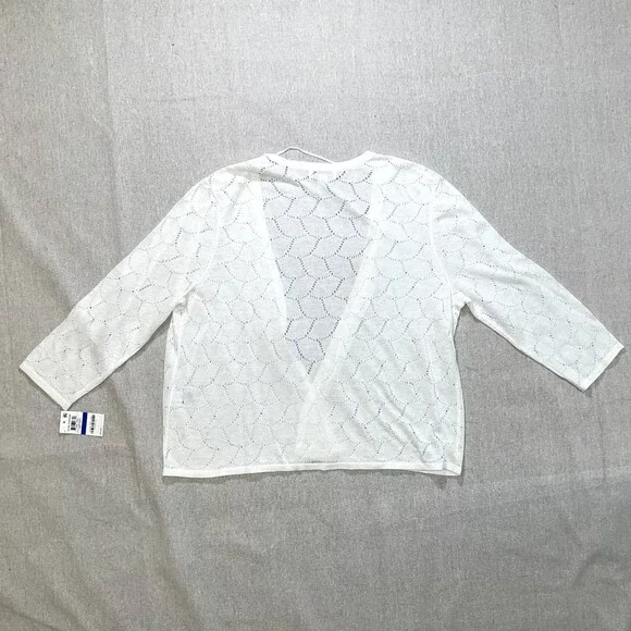 Charter Club | Petite Pointelle Completer Cardigan Sweater | PXL - Picture 3 of 9